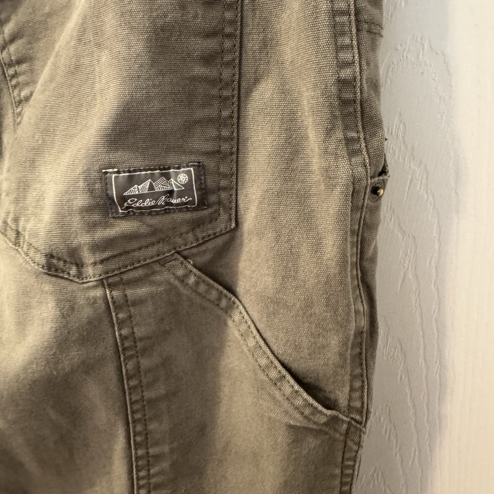 Eddie Bauer Men Pants 36x32 (36x29)Tan Khaki Utility Pants Carpenter Canvas - Picture 4 of 13